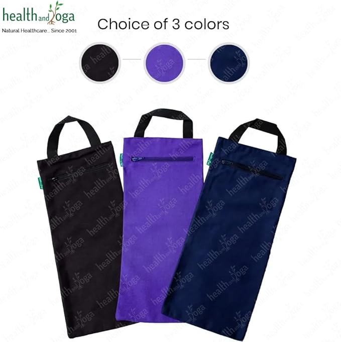 SoulGenie HealthAndYoga™ Yoga Sand Bags - Double Bag with Inner Waterproof Bag - Prop for Adding Weight and Support (Black)