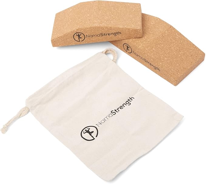 Cork Yoga Wedge Block - Non-Slip Wrist Support, Set of 2