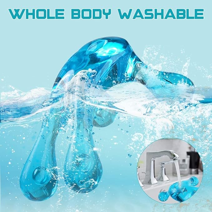 Palm Massage Tool - Easier Grip Four-Point Massage Tool, Handheld Trigger Point Deep Tissue Massage Tool for Neck & Back, Full-Body Massage Knob Tool for Pain Relief