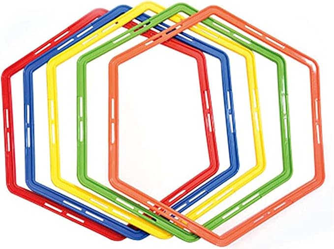 Hexagon Agility Ring Training Circle Ring Speed Agility Ladder Physical Training Ring Football Footwork Trainer Hurdles Agility Ladder Fitness Equipment Multicolor Training Ring 3Pcs