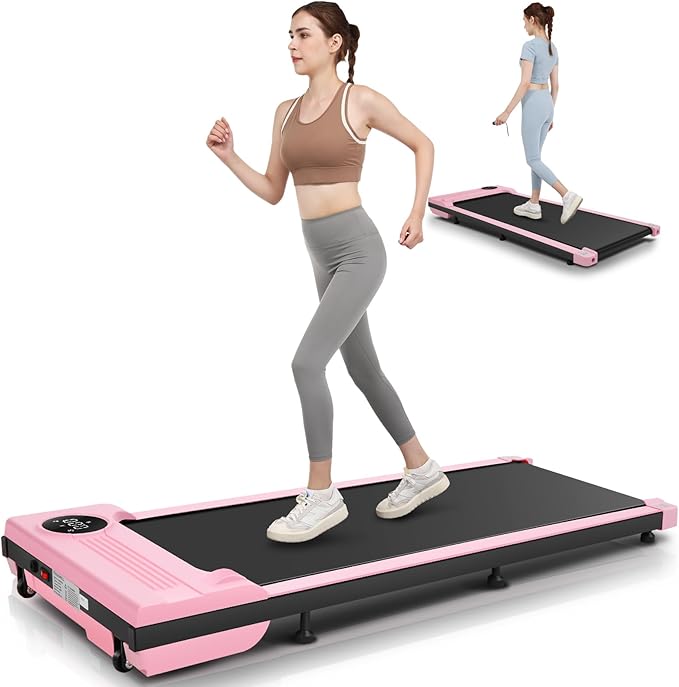 Under Desk Walking Pad for Home Office - 2.5 HP Portable Treadmill With 300 lb Capacity, Compact Jogging Running Machine, Remote Control and LED Display