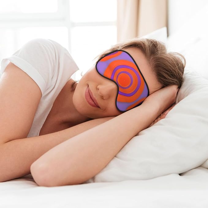 Orange Circle Centre Head-Mounted Double-Sided Light-Blocking Sleeping Eye mask to Protect Eyes and Relieve Eye Fatigue