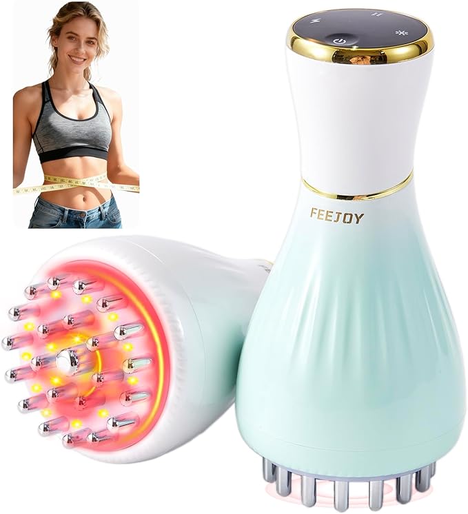 Lymphatic Drainage Massager & Massage Tool, Body Sculpting Machine & Fascia Blaster for Cellulite with Microcurrent, Light, Heat & Vibration, for Legs, Arms & Belly (Gradient Green)