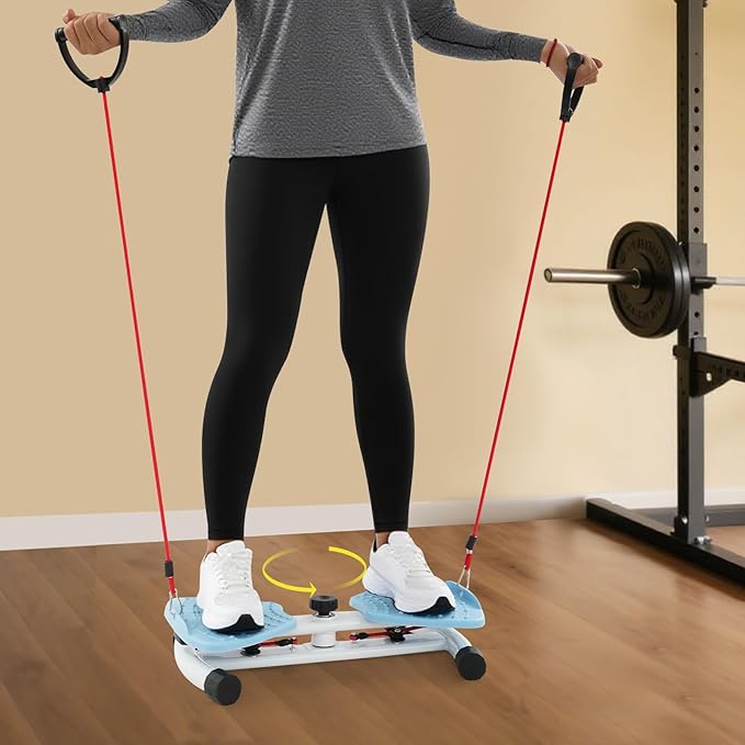 Waist Twister, Non-Slip Dual Pedal Ab Machine with Resistance Bands, Home Fitness Core Trainer for Slim Waist & Abs Workout, 260 lbs Capacity