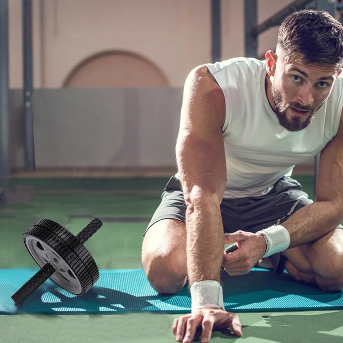 Zerodeko Dual Wheel Ab Roller Wheel for Exercise with Non-slip Grip for Indoor Core Strength Training and Workout