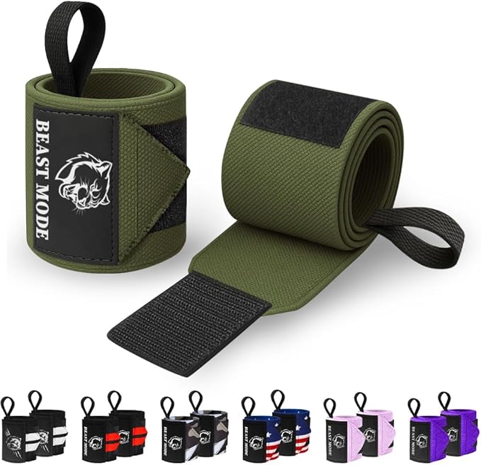 TECEUM Weightlifting 18" & 12" Wrist Wraps with Thumb Loop – Heavy Duty Wrist Workout Braces for Men and Women – Ideal for Powerlifting, Strength Training, Bodybuilding