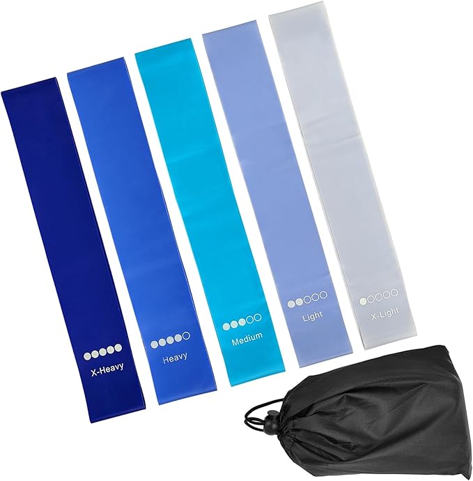 5 Pack Resistance Bands for Working Out, Pilates Yoga Stretch Loop Bands for Fitness, Booty Hip Circle or Fitness Circles for Squats & Glute Workouts