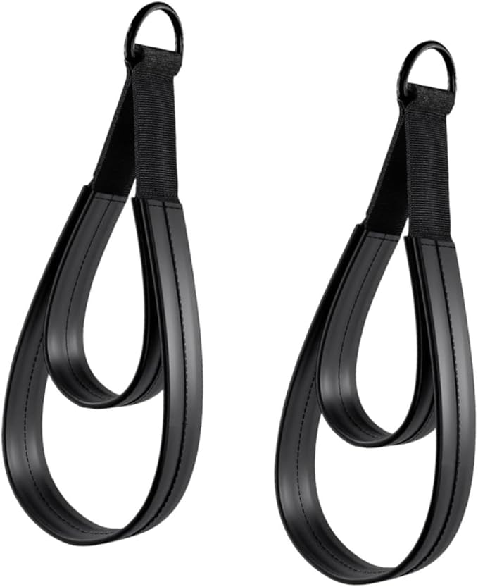 2Pcs Pilates Double Loop Straps for Reformer Comfortable Grip D Rings Strap Handle for Improve Flexibility Strength Dexterity