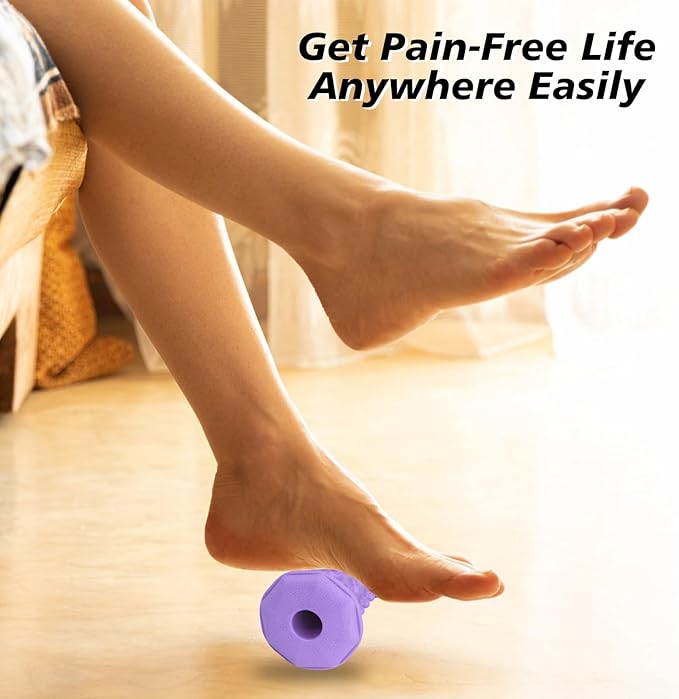 Plantar Fasciitis Relief Purple Set,Foot Roller Massager,Massage Lacrosse Ball,Spiky Ball Therapy Set for Relieve Plantar Fasciitis,Foot Arch and Heel Pain,Deep Tissue Muscle Massage
