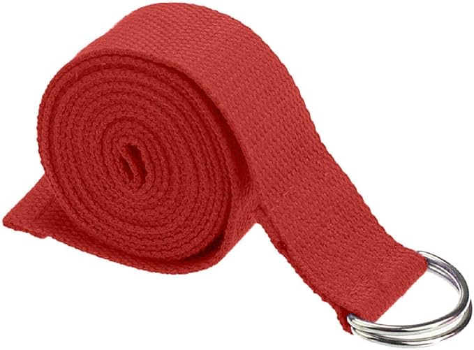 Cotton Exercise Yoga stretch Strap - Sturdy Flexibility Tensile Belt Adjustable Metal D-Ring Buckle, Hold Poses for Daily Stretching, Pilates, General Fitness, and Physical Therapy