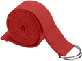 Cotton Exercise Yoga stretch Strap - Sturdy Flexibility Tensile Belt Adjustable Metal D-Ring Buckle, Hold Poses for Daily Stretching, Pilates, General Fitness, and Physical Therapy
