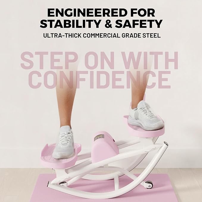 Rock Fitness Steppers for Exercise at Home, Mini Lateral Rocking Workout Step Stepper Exercise Machine Side to Side Portable Compact Fitness Stepper Home Use for Knees Joints