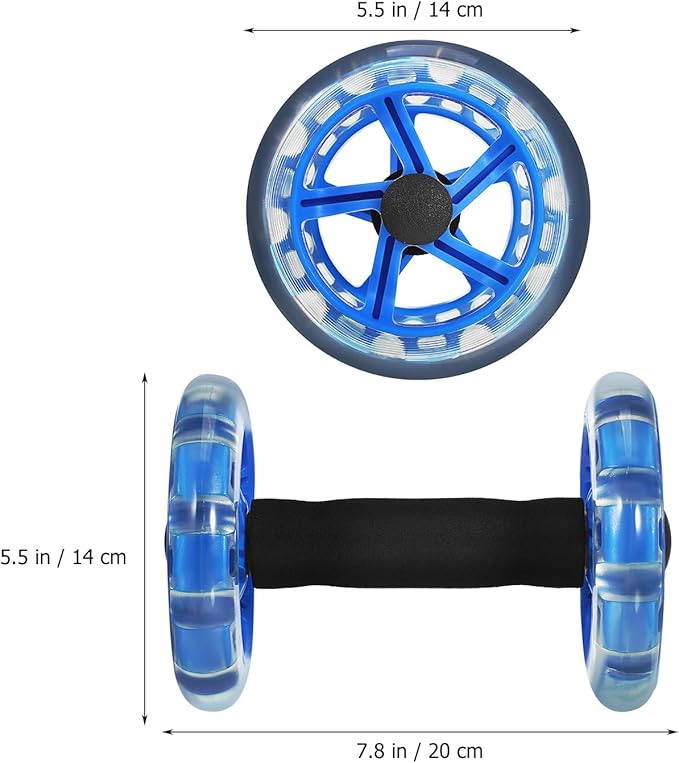 GALPADA Twin-wheel Ab Roller Fitness Device Blue Strengthening Exercise Wheel for Home Abdominal Workout and Weight Loss Training