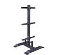 Body-Solid (GWT56) Heavy-Gauge Vertical Weight Tree Rack & Olympic Bar Holder, Commercial Bumper Plate Storage with 6 Chrome Weight Horns, Home Gym Weight Plates & Barbell Stand, 1000 lbs Capacity