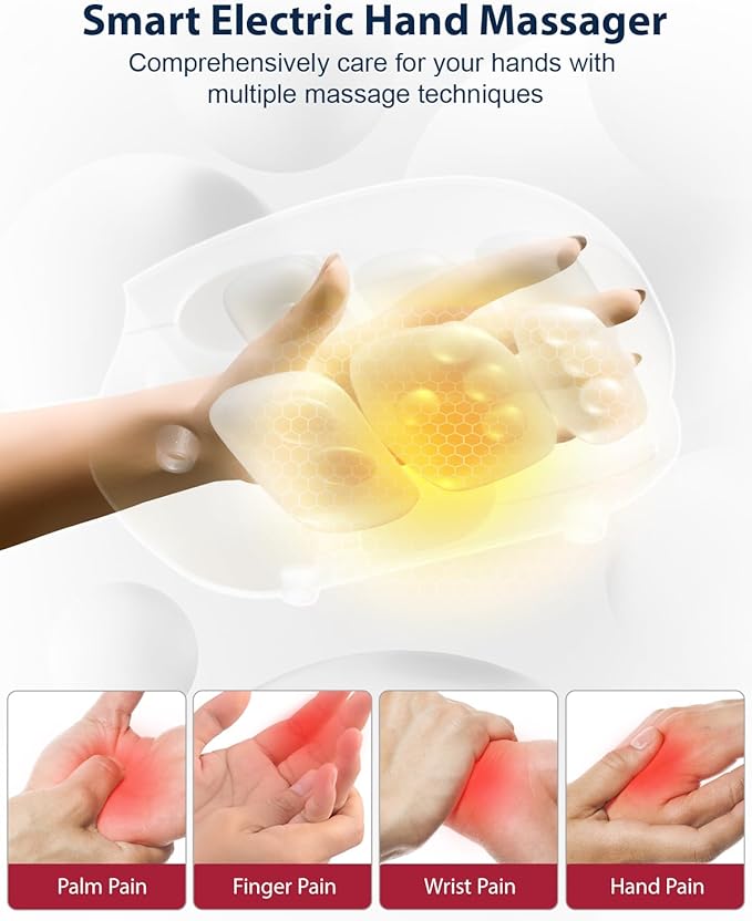 CINCOM Hand Massager - Cordless Hand Massager with Heat and Compression for Arthritis and Carpal Tunnel
