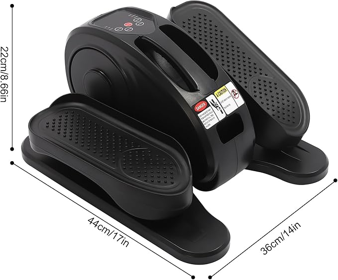 Under Desk Elliptical, 2 in 1 Ellipse Leg Exerciser for Seniors Adults 5Gear Electric Seated Pedal Exerciser W/Anti-Slip Pads Quiet Elliptical Machine with Remote Control for Home