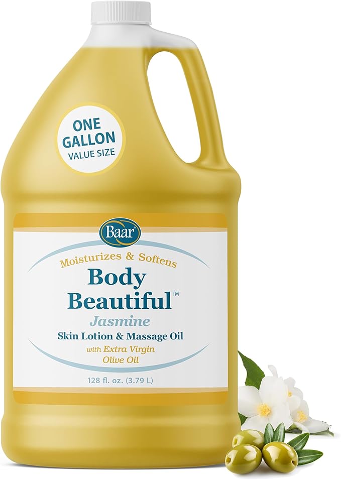Body Beautiful Jasmine Massage Oil and Skin Lotion, Gallon
