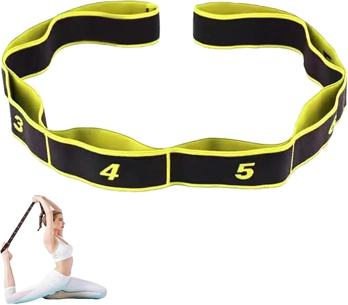 Fitness Resistance Bands for Stretching and Yoga, Number Stretch Resistance Band with Clear Markings, 8/10/12 Section Stretch Band for Fitness, Pilates, Dance, Full Body Workout
