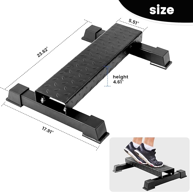 Steel Calf Raise Block – Heavy Duty Calf Stretch Platform for Seated & Standing Calf Raises, Calf Extension, Dumbbell Calf Raise & Leg Strength Training Equipment for Home Gym