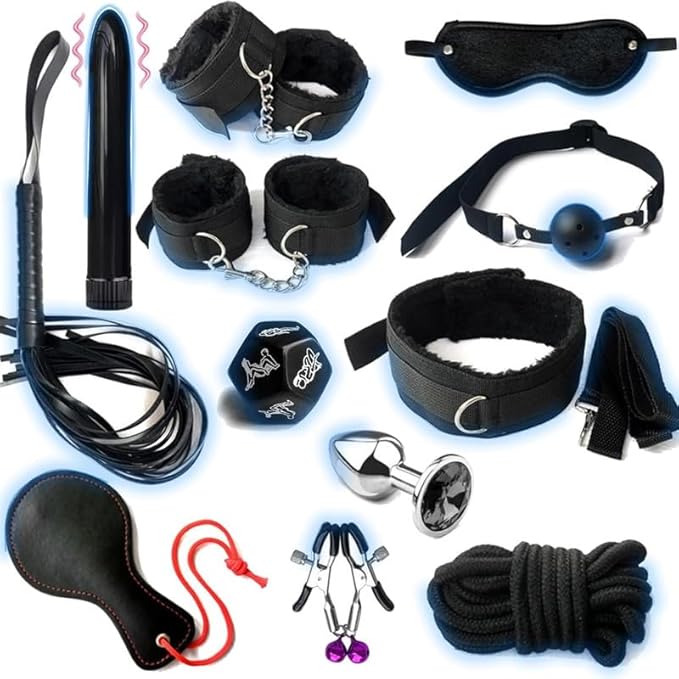 Fashion 12 Piece Nylon Pilates Training Set, Fun Wrist and Hip Exercise Equipment Cosplay Accessories [Black], Couple Gift