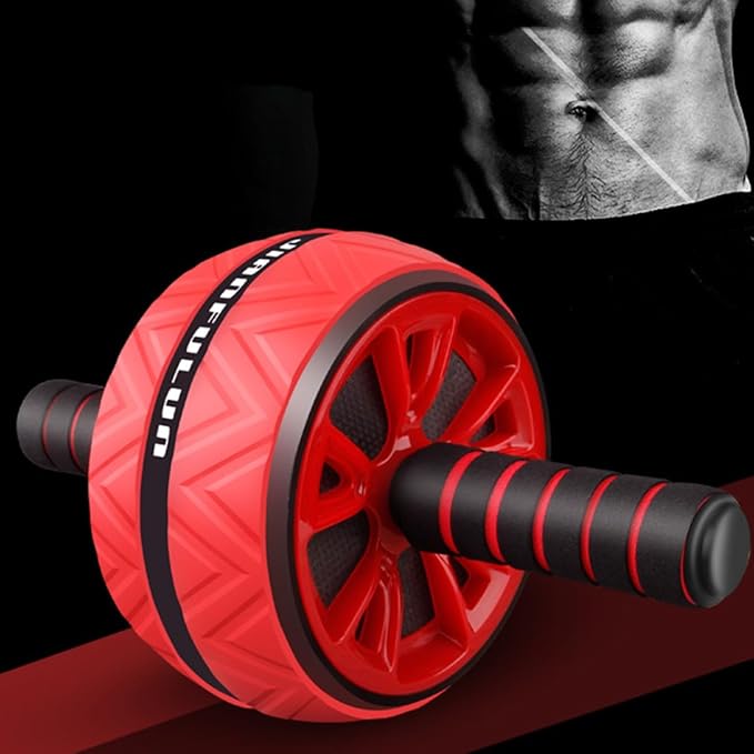 Ab Roller Wheel Fitness Ab Roller Core Workout for Abdominal Exercise Training Home Gym Strengthening Waist Muscle Red with Non-slip Grip