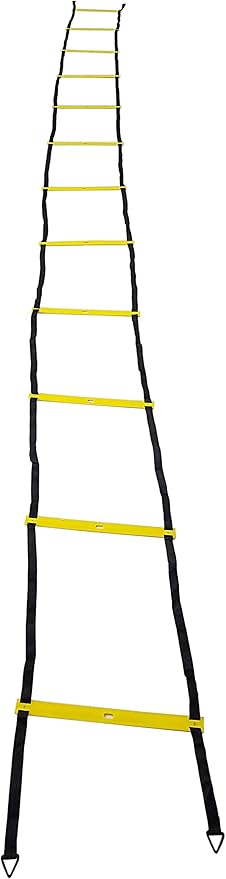 Full Size Agility Ladder & 8 Speed Cones Training Set, Carrying Bag, Great Agility Training Equipment with Drill Charts, Enhance Footwork, Balance Great for Soccer, Football, Hockey Basketball