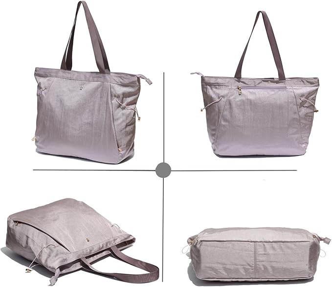ESVAN Yoga Tote Bag for Women Shoulder Bags Drawstring for Office Workout Travel Carryall Pilates Gym and Beach