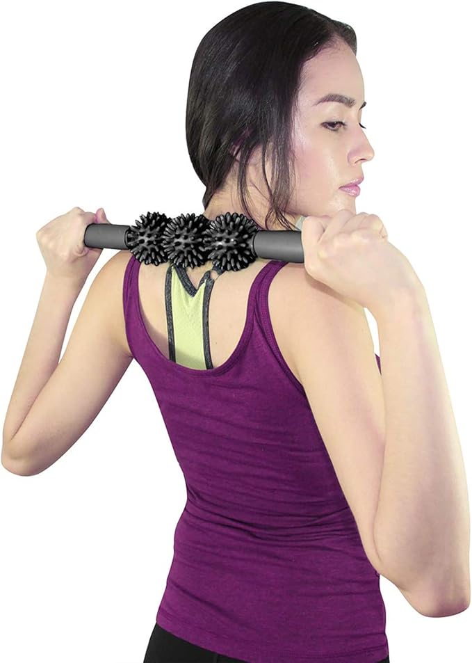 Coolife Fascia Muscle Roller - Cellulite Massager - Fascia Roller for Cellulite and Sore Muscles - Neck, Leg, Back, Body Deep Tissue Massage Stick Tools - 3 Balls Size Version