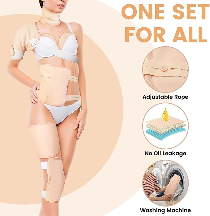 7Pack Castor Oil Pack Wraps Organic Stomach Reusable Wrap Packs for Shoulder Neck Chest Liver Knee Thigh Machine Washable