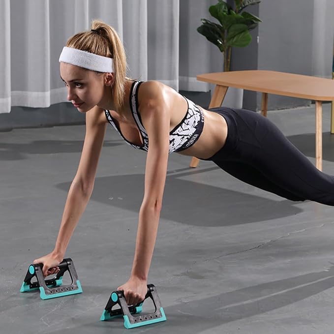 Yardwe Push-up Bars Indoor Exercise Equipment Pair with Non-slip Support Dark Fitness Supplies Home Workout Strength Training Stands for Men and Women