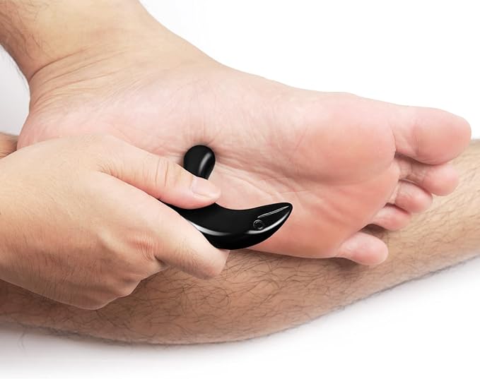 Deep Tissue Trigger Point Massage Tool - Natural Bian Stone Gua Sha Acupuncture Scraping Stone - Foot Reflexology Acupressure Point Massager for Full Body Relax, Muscles Soreness and Pain Relief