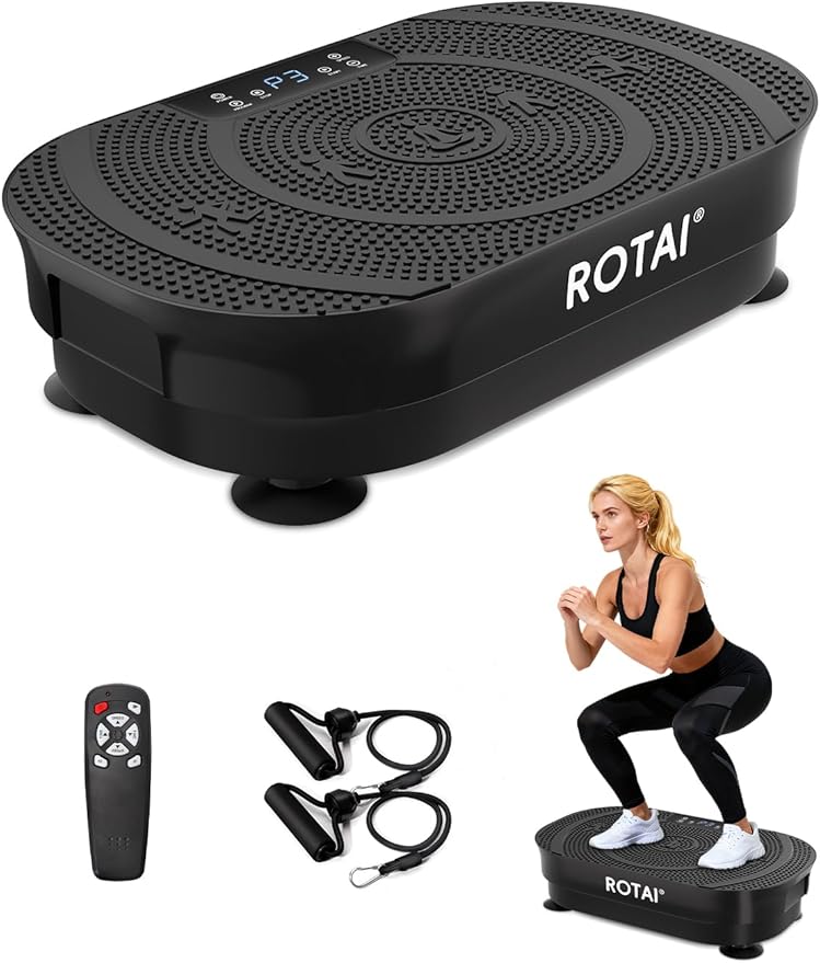 Vibration Plate Exercise Machine for Lymphatic Drainage，400 lbs Capacity Shake Plate Vibration Plate Machine for Weight Loss,Vibrating Plate for Full-Body Workouts for Men and Women(Black)