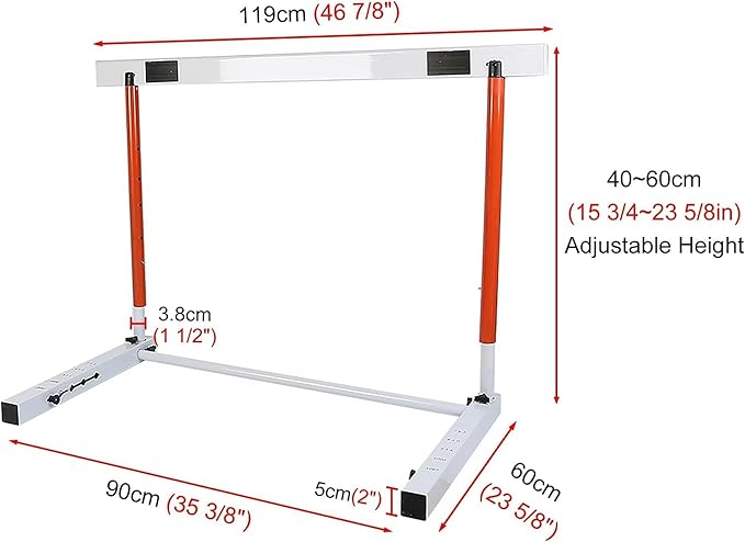 Metal Agility Speed Hurdles, Adjustable Height Track and Field Hurdles, Athletic Workout Obstacles Bar, Portable Sport Training Pole Set (Size : 55-75cm (21.6-29.5"))