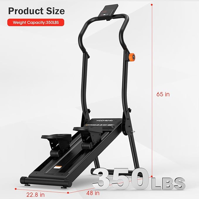 YCCHENG Magnetic Stair Stepper with 8-Level Adjustable Resistance,Stair Vertical Climber with Led Screen for Home Gym, Foldable Stairmaster Machine with 350LBS Capacity