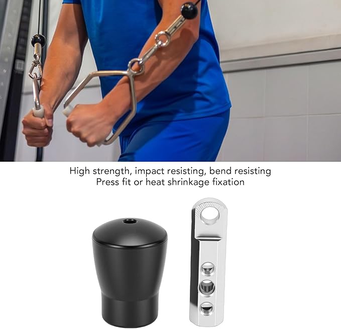 Cable Stopper, Durable Plastic Stainless Steel Press Fit Fitness Pulley Stopper Heat Shrinkable Structure for Gym Home Commercial Fitness Centers Strength Training Equipment