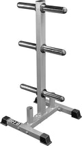 Valor Fitness Weight Plate Rack with Barbell Holders – Heavy-Duty Steel Storage Tree with 6 Pegs and 2 Vertical Bar Sleeves for Standard and Olympic Plates – 800 lb Capacity for Home & Garage Gyms