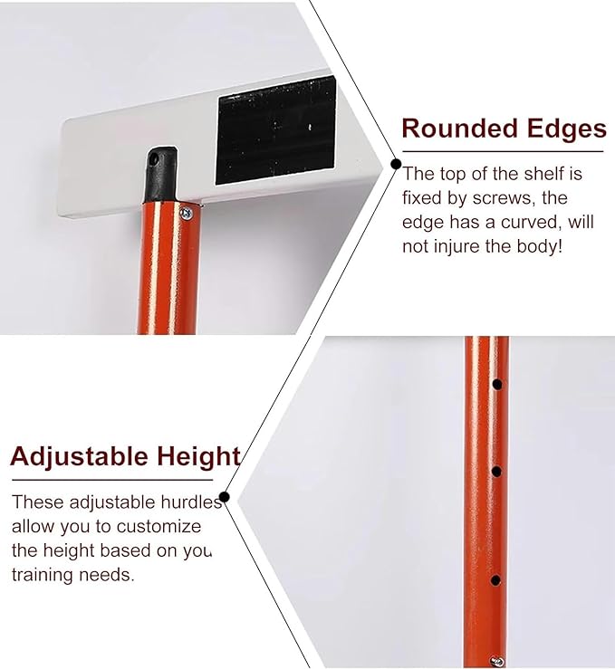 Metal Agility Speed Hurdles, Adjustable Height Track and Field Hurdles, Athletic Workout Obstacles Bar, Portable Sport Training Pole Set (40), 55