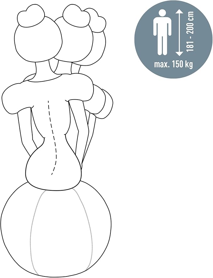 Leitz Sitzball für aktives Sitzen, Gymnastikball, Ergonomische Alternative, INKL. Stoffbezug, Handluftpumpe