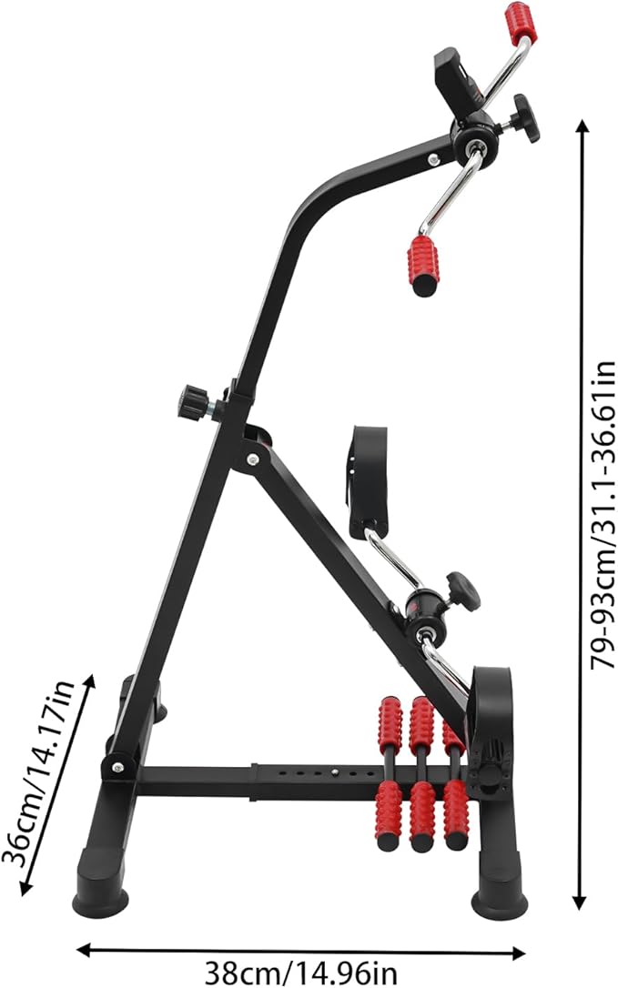 Pedal Exerciser Bike for Seniors, Hand Arm Leg and Knee Physical Recovery Equipment Adjustable Portable Fitness Equipment Elderly Dual Pedal Home Exercise Bike for Total Body Workout