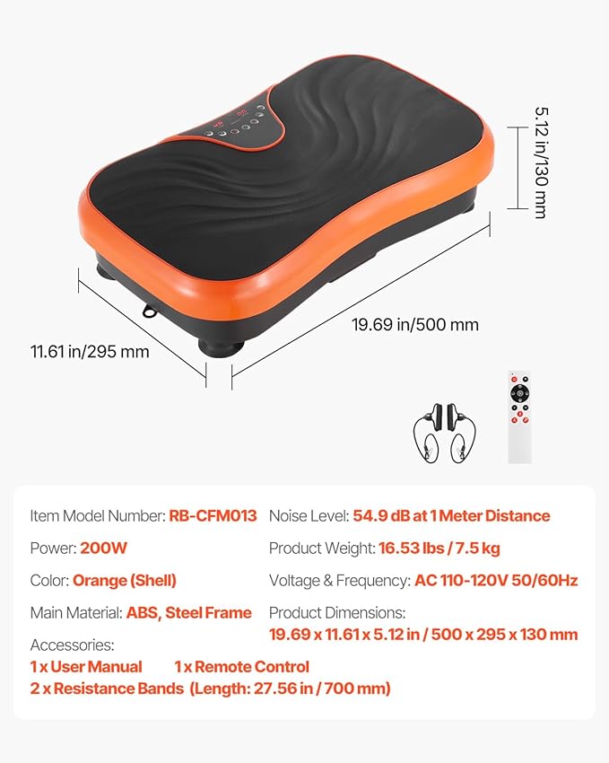 Happybuy Vibration Plate Exercise Equipment - The Ideal Whole Body Vibrating Platform for Both Women and Men. It's Designed for Lymphatic Drainage and Weight Loss, Comes with 2 Resistance Bands.