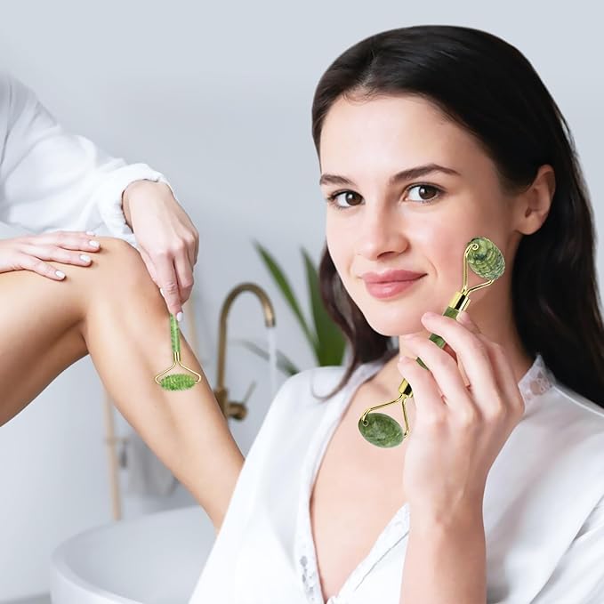 Gua Sha Facial Tools, Guasha Tool for Face, Jade Face Roller,Self Care Gift for Women and Men