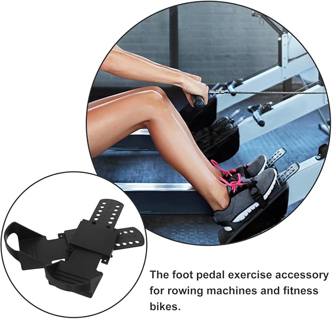 Foot Pedals for Rowing Machine 1 Pair Adjustable Rowing Machine Foot Holders Replacement Accessories for Home Gym Cardio Training