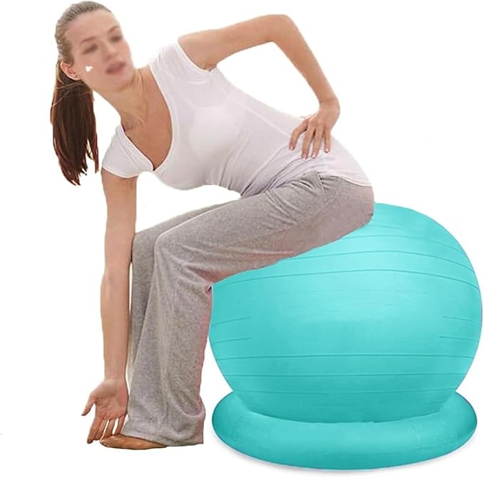 Yoga Ball Chair,Yoga Ball，Exercise Ball, Stability Exercise Ball Chair with Base Office Yoga Ball Chair for Adults Teenagers Balance Ball Seat for Workout Fitness Pilates(Diameter 65 cm ( 25 5/8" ))