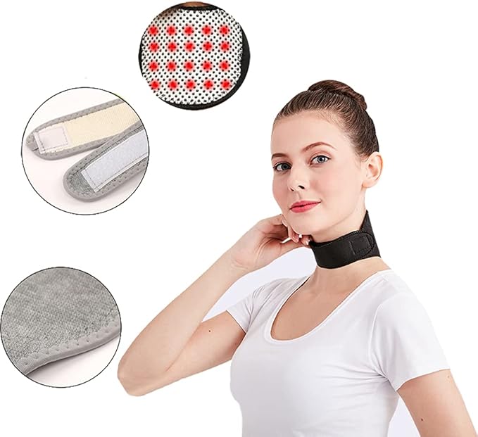 Self Heating Neck Support Brace Magnetic Therapy Thermal Neck Pad Pain Relief Cervical Wrap with Magnets for Neck Stiff Arthritis Migraine Headaches