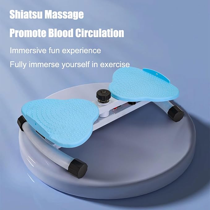 Waist Twisting Machine Shaping Adjustable Waist Sculpture Twister With Handles, ab Twister Board, Exercise Massage Foot Sole For Home Fitness Gym EquipmentBlue,12x53x33cm