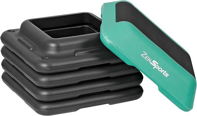 ZENY 16" x 16" High Aerobic Step Aerobics Stepper Platform with 4 Risers, Exercise Workout Stepper, Home Gym Equipment, Fitness Step Platform, Adjustable Aerobic Stepper