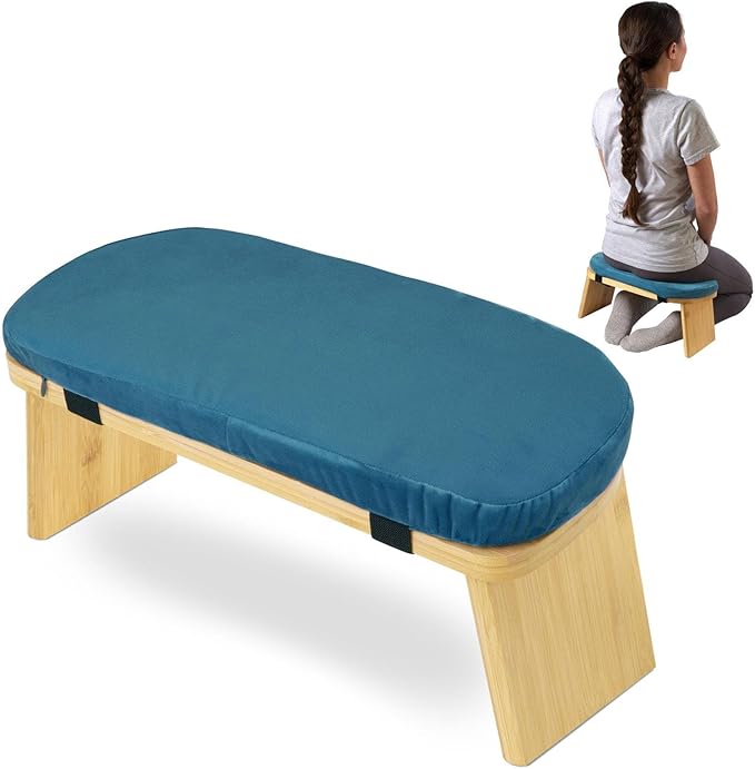 Yoga Meditation Bench Prayer Stool Portable for Extended Practice Kneeling Stool