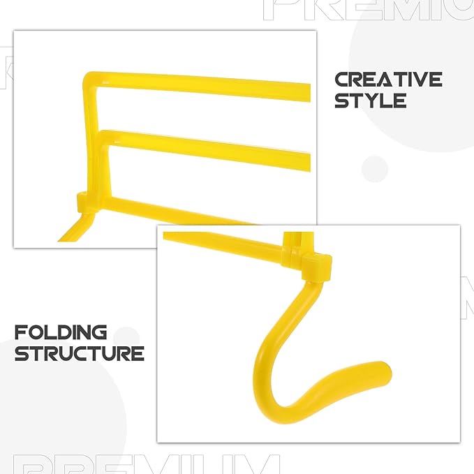 Soccer Training Speed Hurdles Set with Adjustable Height, Foldable Yellow Football Agility Training Equipment for Athletes and Team Drills