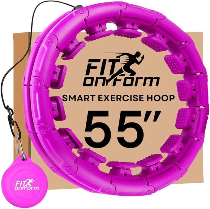 FIT ON FORM Infinity Weighted Hula Hoop for Adults Weight Loss, Smart Exercise Hola Circle Hoop for Women Abs Workout