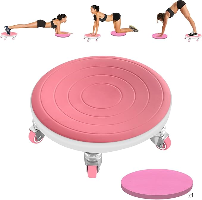 6 Caster Ab Roller, Ab Exercise Equipment with Knee Pads, Ab Roller Wheel for Core Exercise, Abdominal Strength Training for Home Gym, 360° Silent Ab Workout Equipment